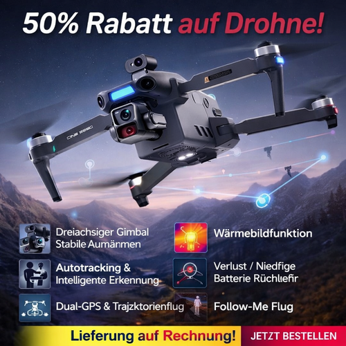 Profi Wärmebild-Drohne mit 4K Kamera, Infrarot & GPS, für Jagd, Sicherheit und Industrie